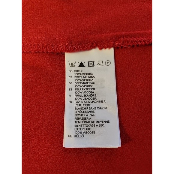 H&M Dress RED  PUFF Long Sleeve Sz 6 - Picture 12 of 13